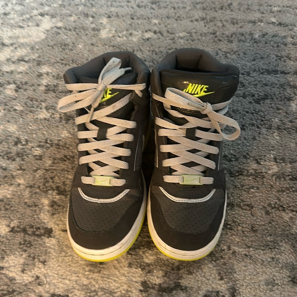 Gray and Green Nike Hightops